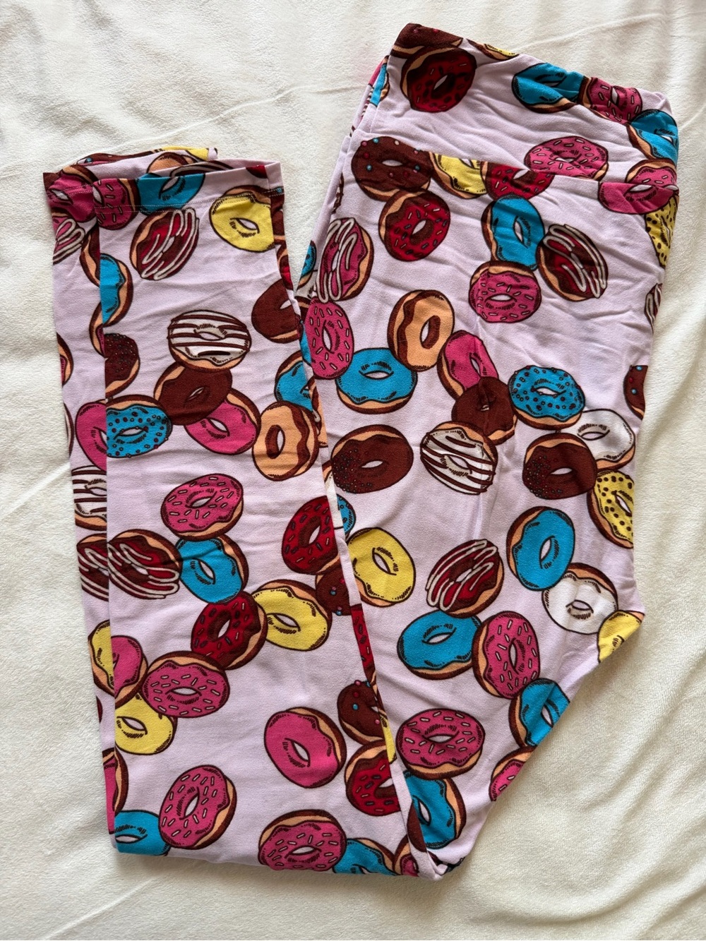 LuLaRoe Pink Donut Print Leggings